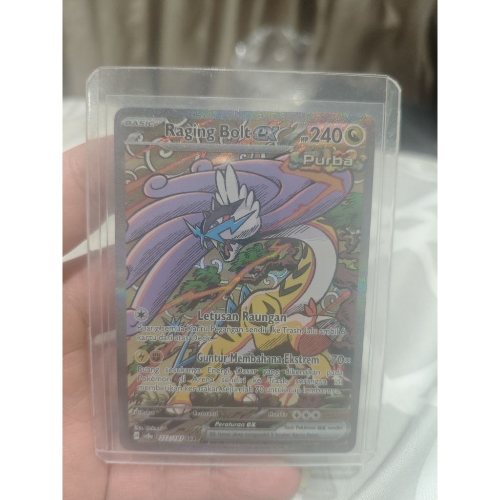 raging bolt ex SAR sv8a 222/187 tcg pokemon indo