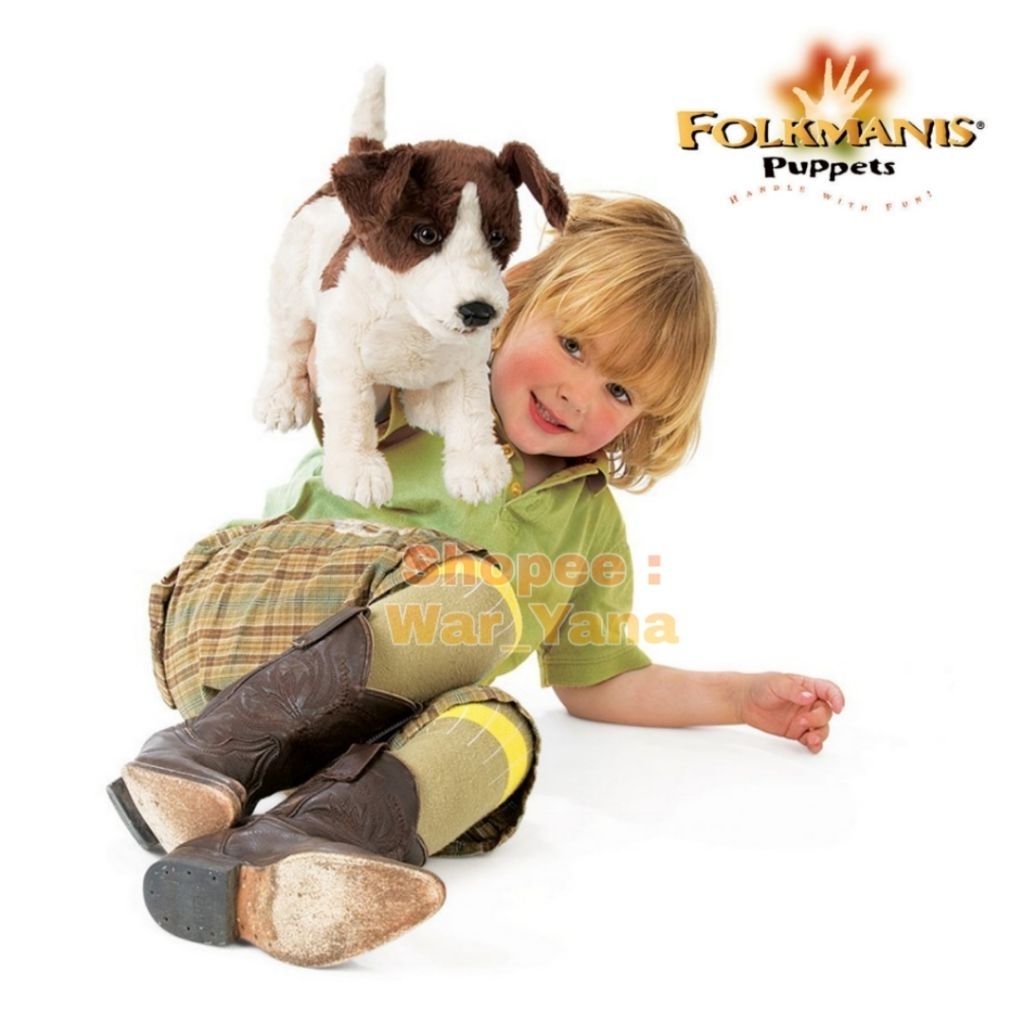 Boneka Tangan Anjing Jack Russell Terrier lmpr U.S.A 0ri FOLKMANIS Hand Puppets soft Plush Toys Stuf