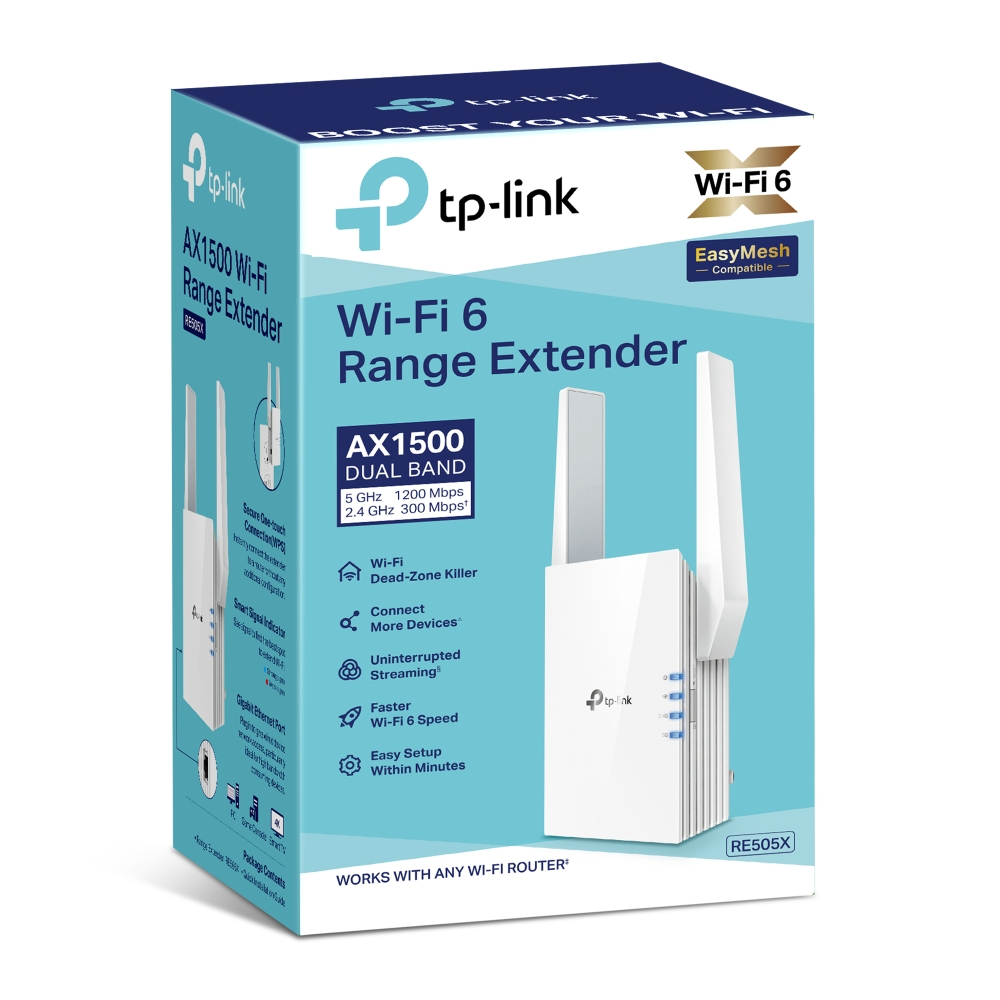 TP-link RE505X Mesh WiFi 6 range extender Dual Band wifi extender TP-Link OneMesh Smart