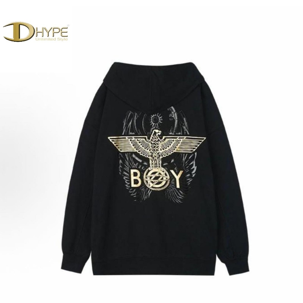 BOY LONDON BLACK GOLD EAGLE HOODIE BLACK 100% Authentic