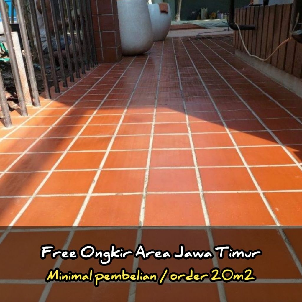 Ubin Lantai Terakota Tanah Liat Asli Klasik Natural | Ukuran 20x20cm