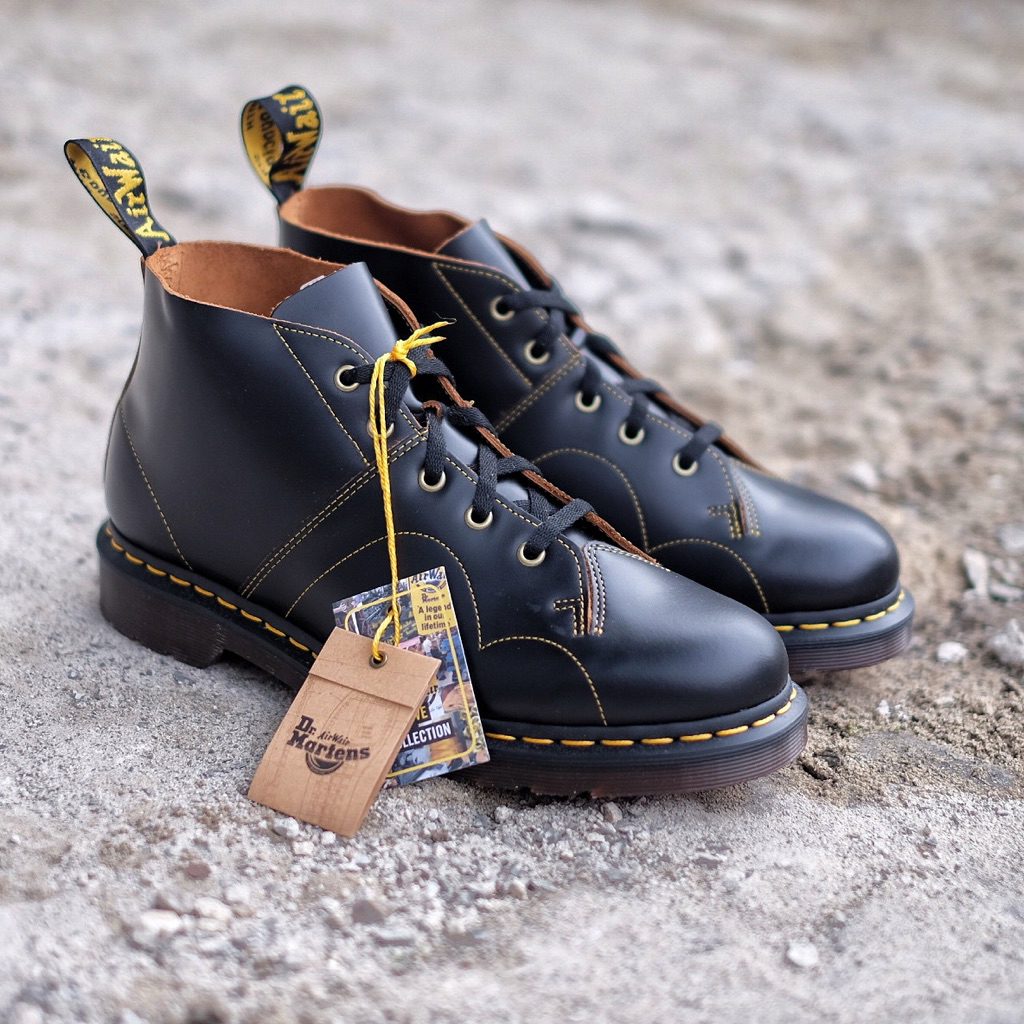 Dr martens church (monkey boots) black, vintage smooth