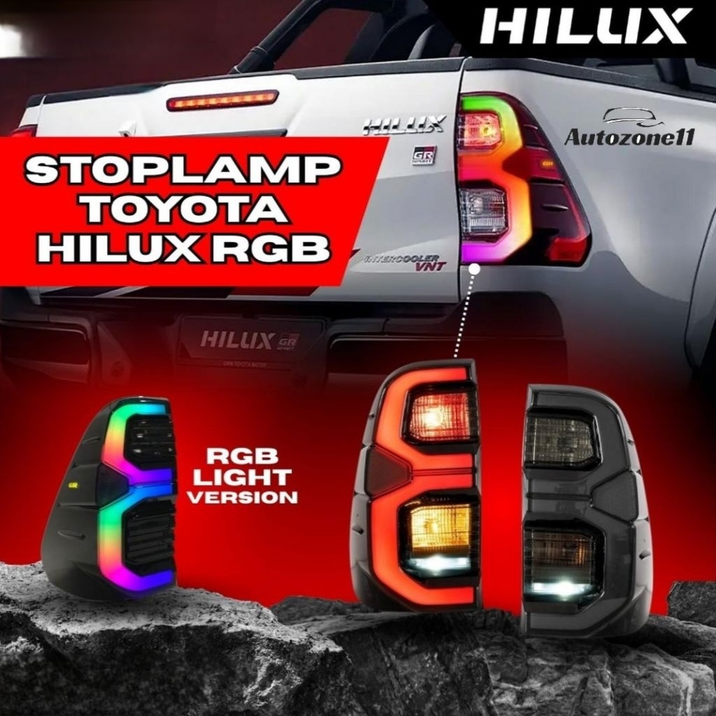 STOPLAMP ASSY LAMPU REM BELAKANG STOP LAMP HILUX RGB Stop lamp Lampu Stop Toyota Hilux RGB