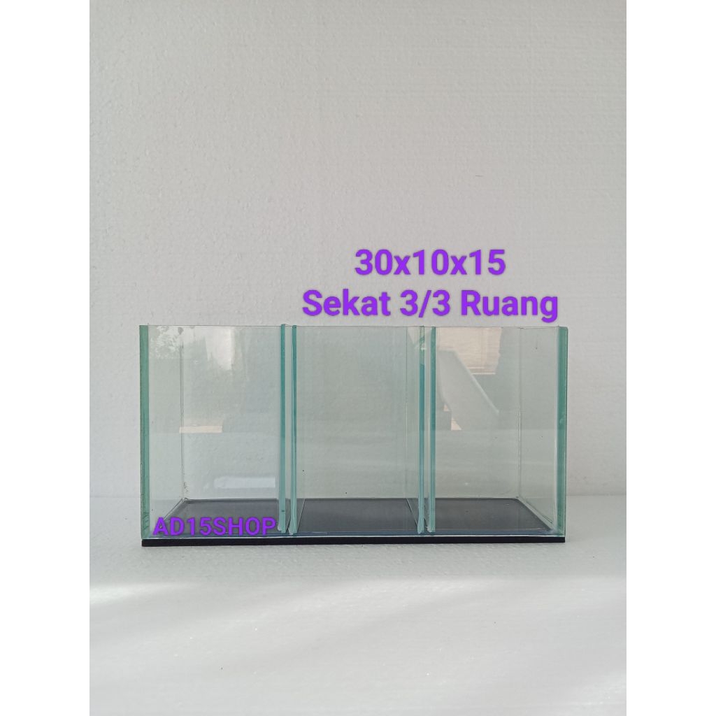 soliter sekat tiga soliter cupang sekat 30x10x15 aquarium sekat soliter cupang 3 ruang
