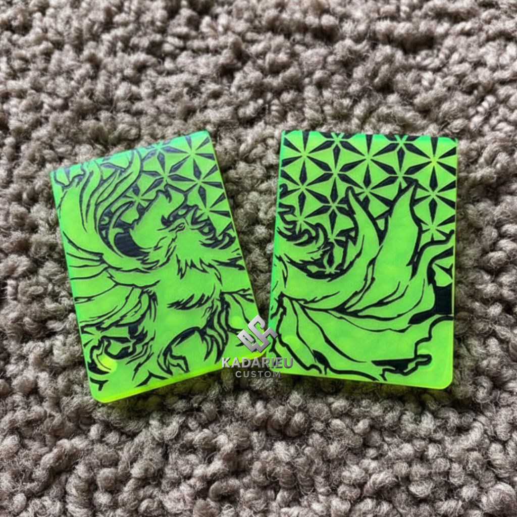 Akrilik Panel Phoenix Green Black Orion II Full Laser Magnet Kulkas Tutup Baterai