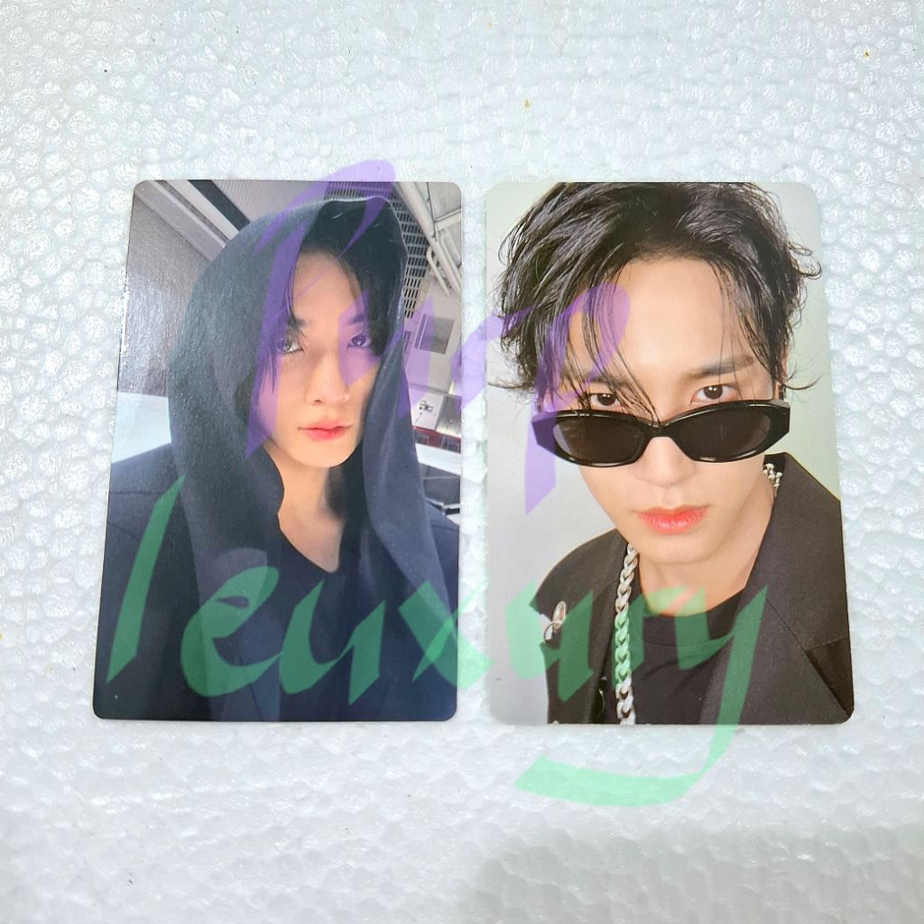 PHOTOCARD OFFICIAL JEONGHAN MINGYU SEVENTEEN MEMBER RARE PC JEONGHAN PASHMINA MINGYU KACAMATA HITAM.