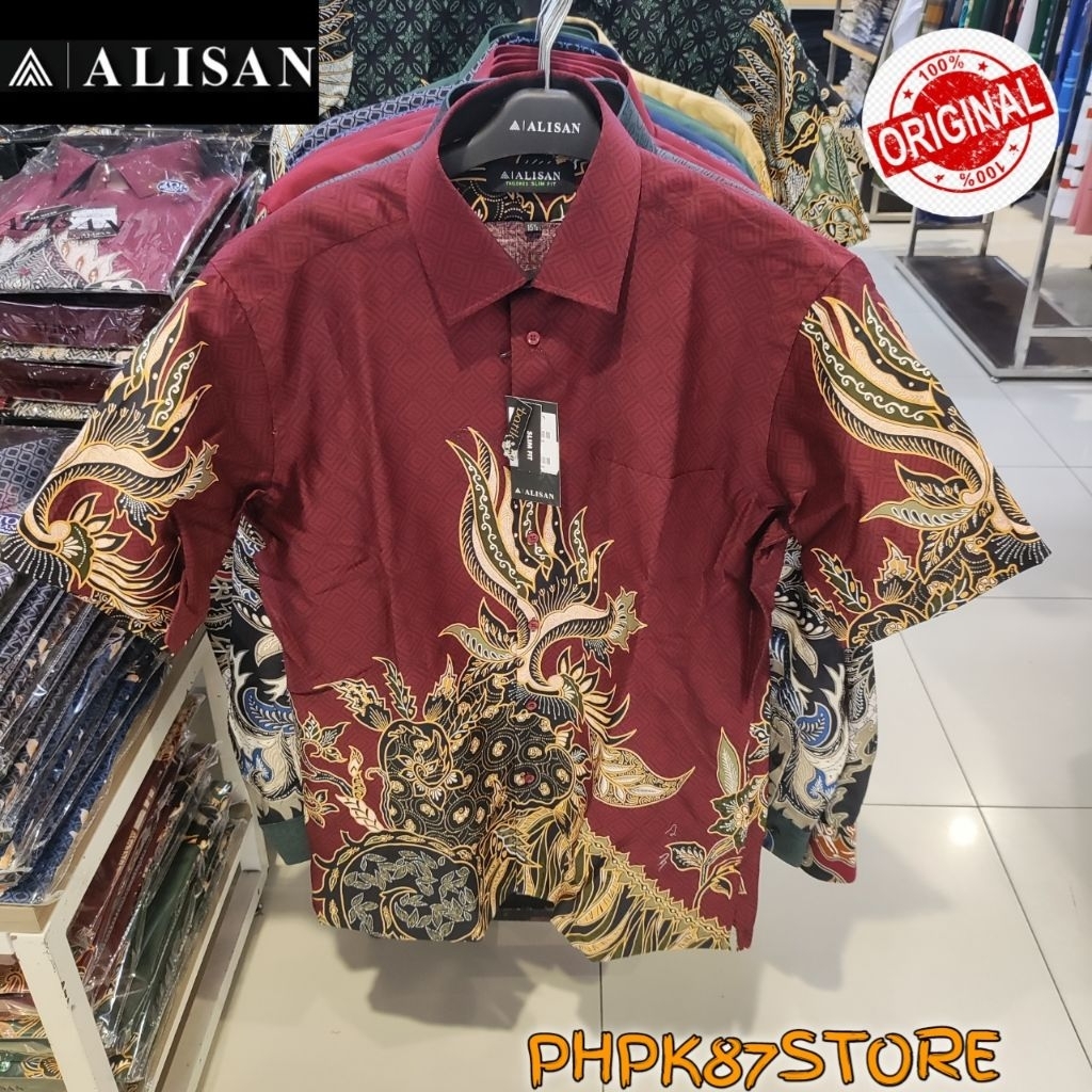 ALISAN Kemeja pendek batik pria original