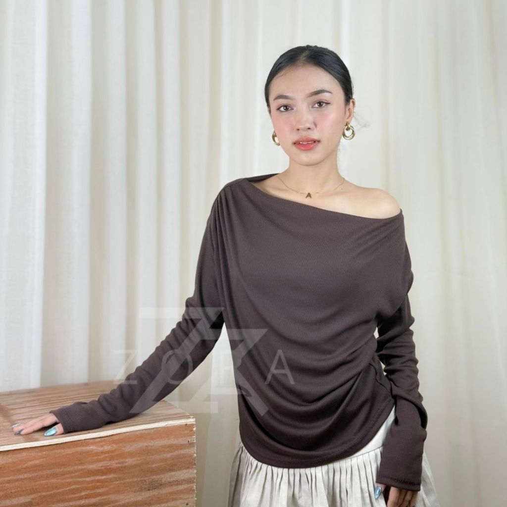 ZORA LONG VENCY | ATASAN KNIT WANITA KOREAN TOP BAJU KNIT WANITA LENGAN PANJANG BASIC TOP BASIC BIG 