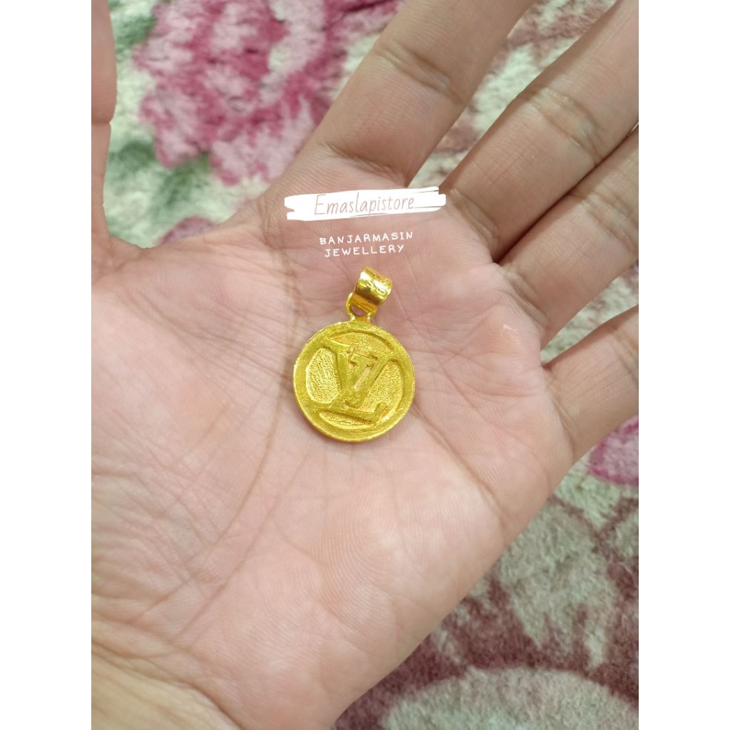 Liontin Lingkar Gradasi Koin {V} Lapis Emas 999 Banjar