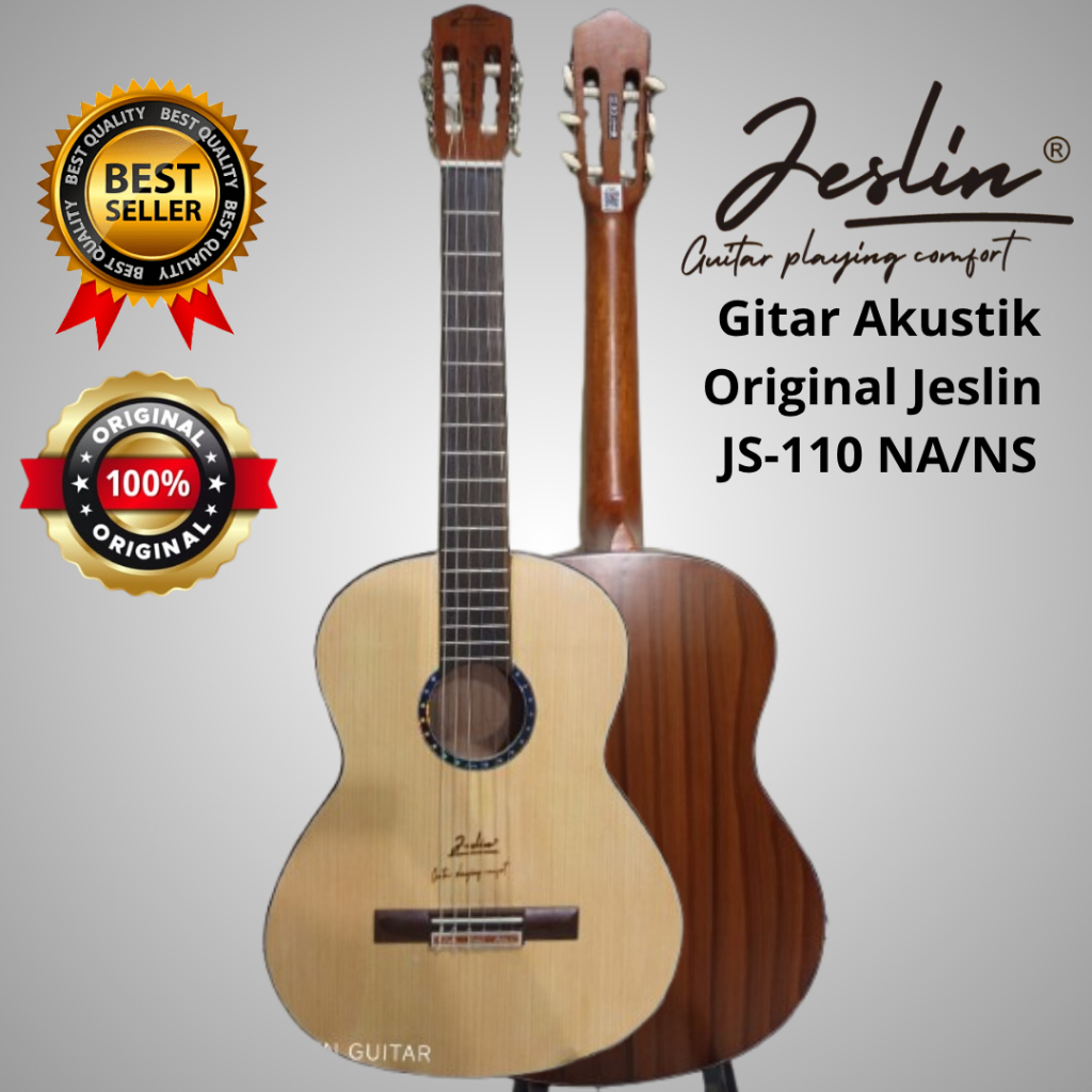 Gitar Akustik Original Classic Nylon Jeslin JS-110 NA/NS Free Packing Kayu