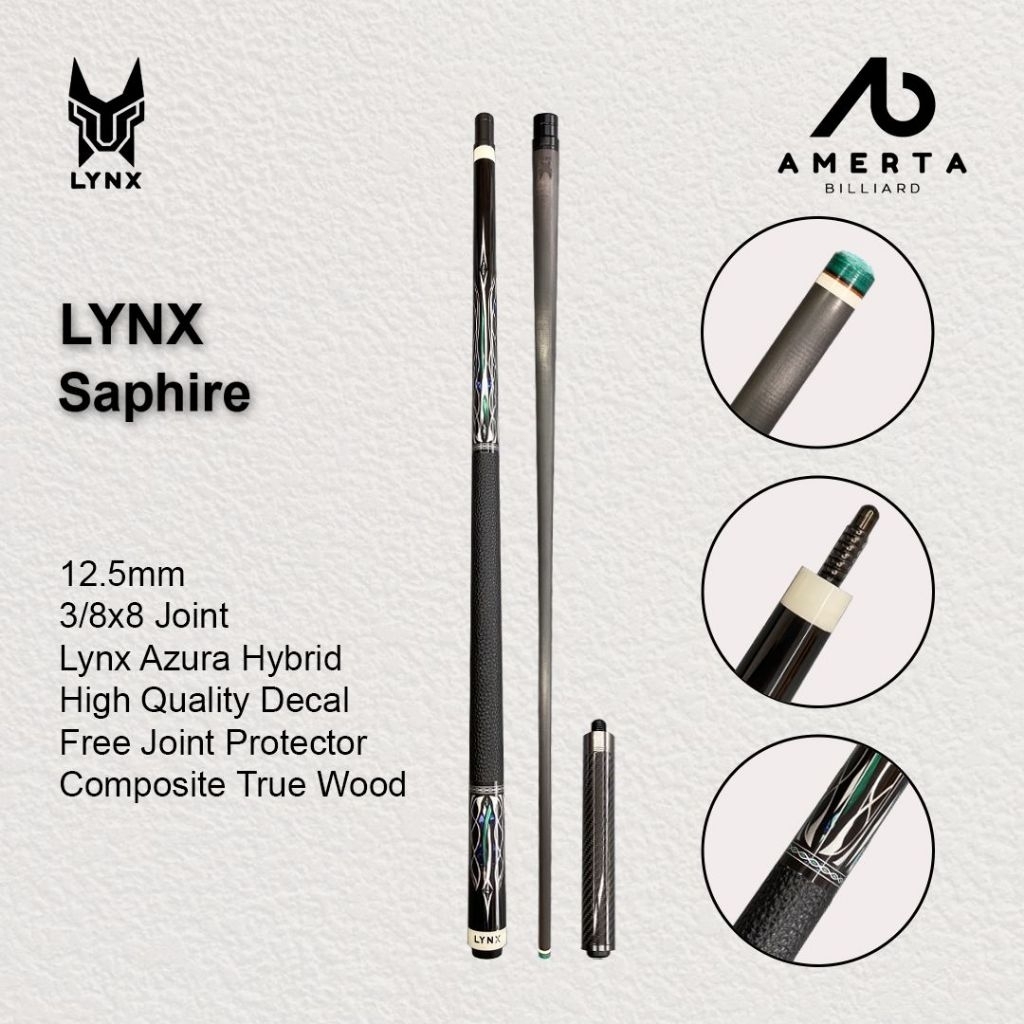 LYNX Carbon Cue 12.5mm Radial Joint Low Deflection Free Extention Carbon