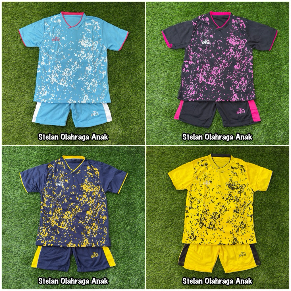 Jersey Olahraga Anak 1 Set Baju Dan Celana Murah Berkualitas Stelan Futsal Junior/Kids Untuk Anak SD