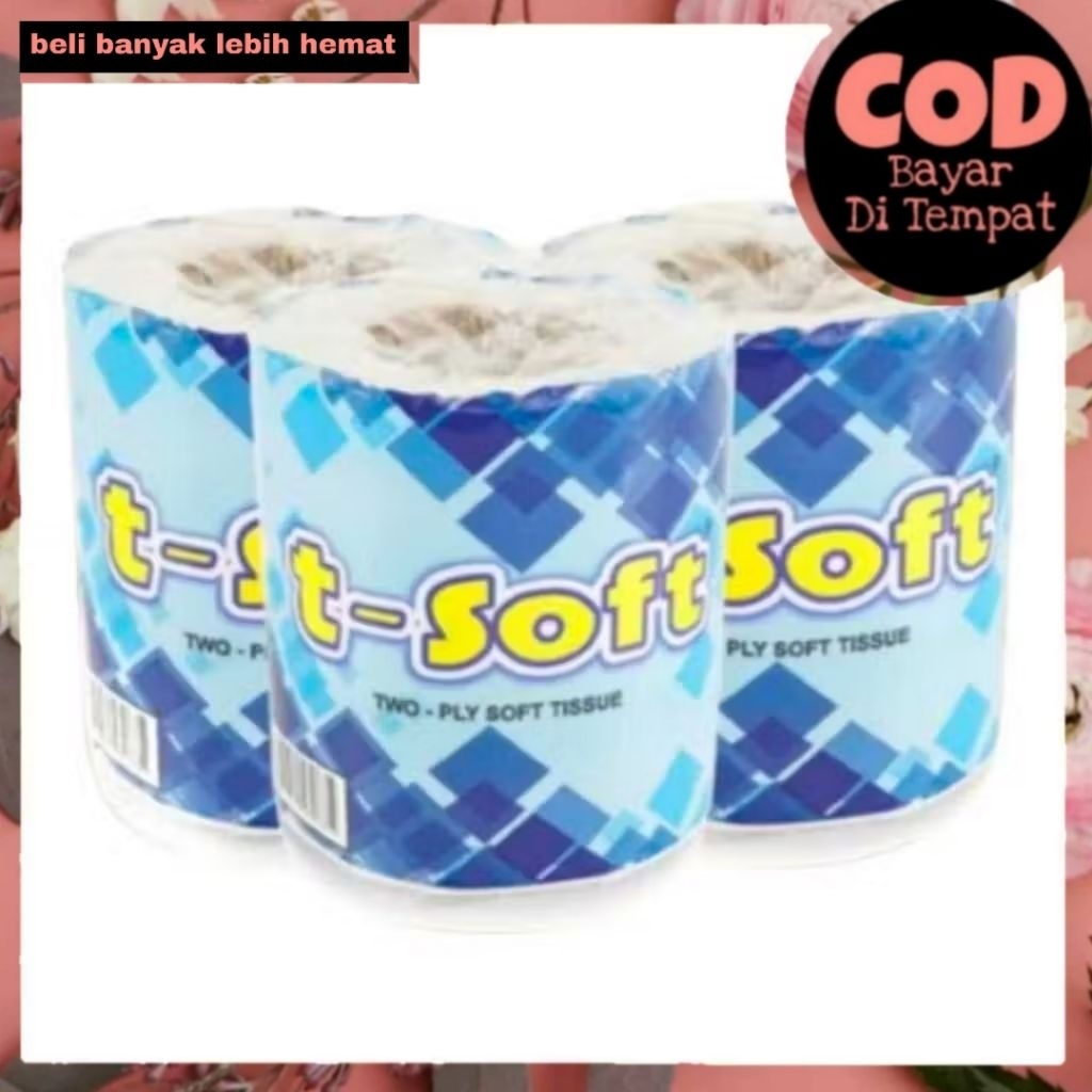 T-SOFT CORE 75 GR 2 PLY TISSUE TOILET ROLL TISSUE ROLL TISSUE GULUNGAN TISU TOILET TISU GULUNGAN (SH