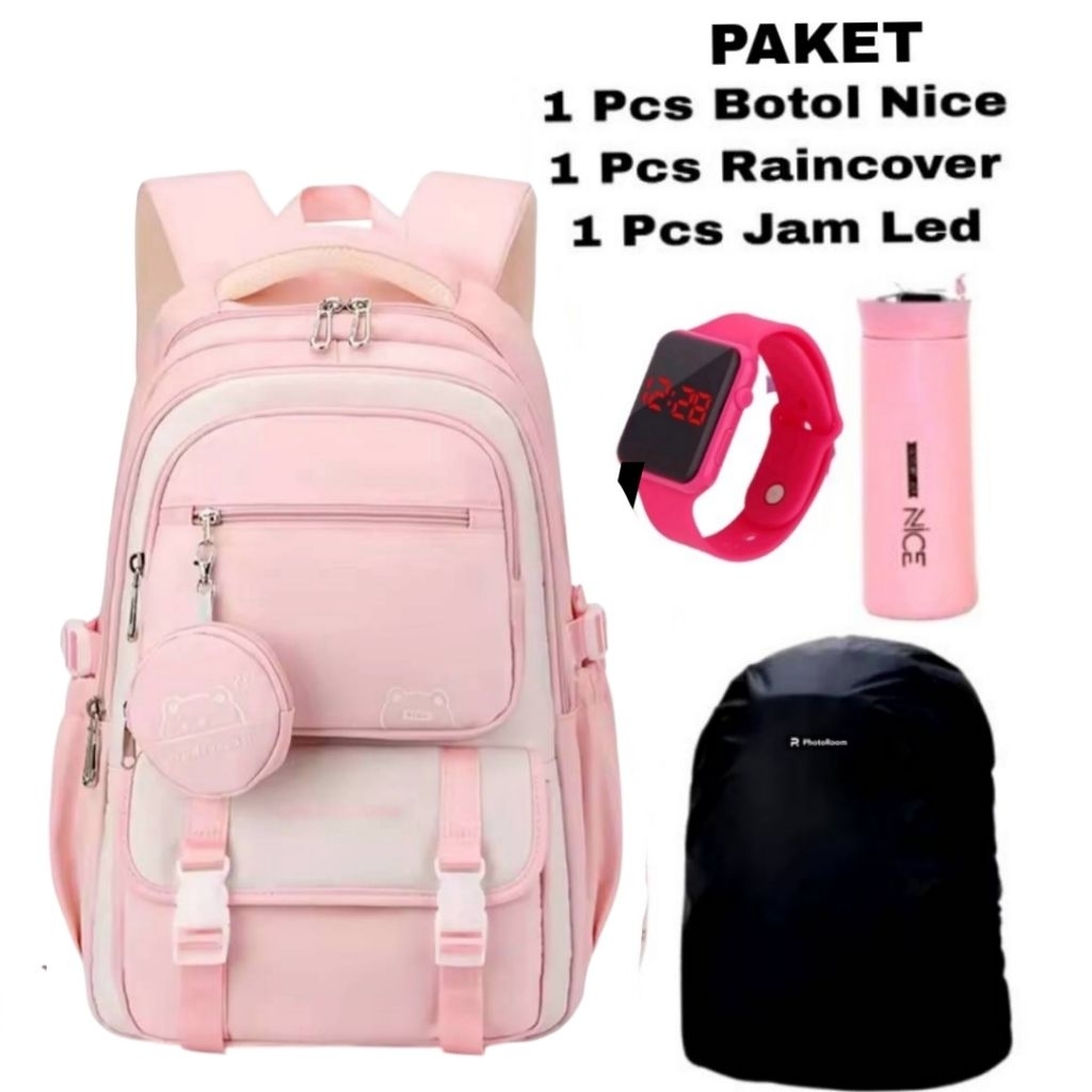 Tas Ransel Sekolah Tas Backpack Wanita/Perempuan Tas Sekolah Fhasion Wanita SD SMP SMA Tas Sekolah 2