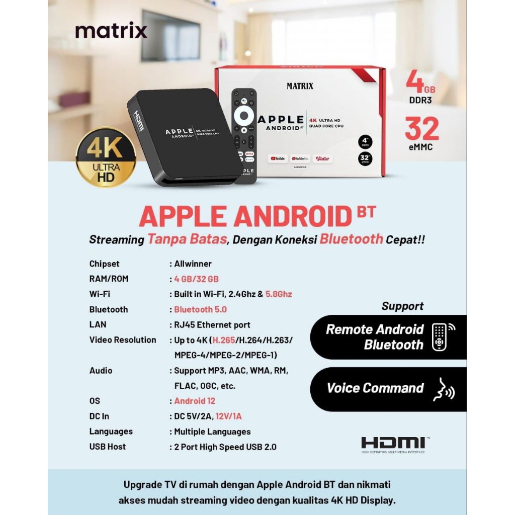 Matrix Apple Android TV Box | STB Android Box