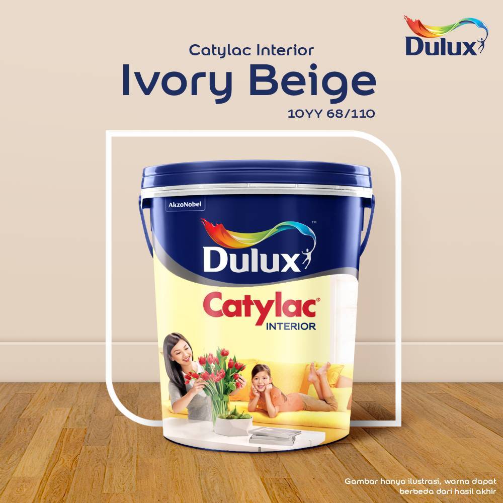 CAT TEMBOK IVORY BEIGE DULUX CATYLAC INTERIOR  - 5 KG CAT IVORY BEIGE 10YY 68/110 CAT TEMBOK DULUX C