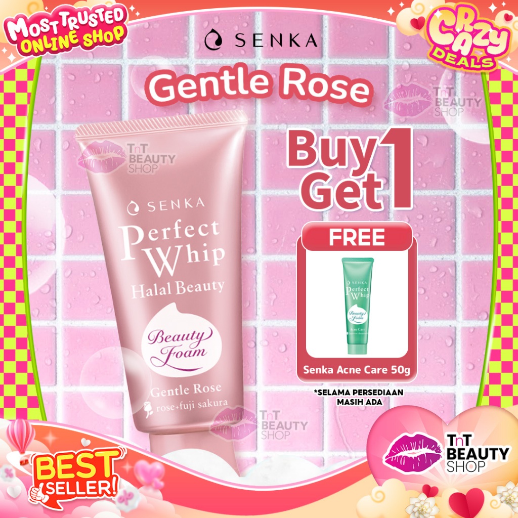 SENKA Perfect Whip Gentle Rose Beauty Foam 100 gr | TnT Beauty Shop