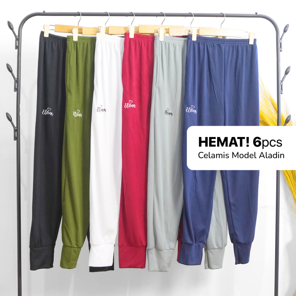 [ PAKET HEMAT ISI 6 ] Celamis Aladin Panjang Eleena | Celana Dalaman Gamis | Celana Kulot | Celana T