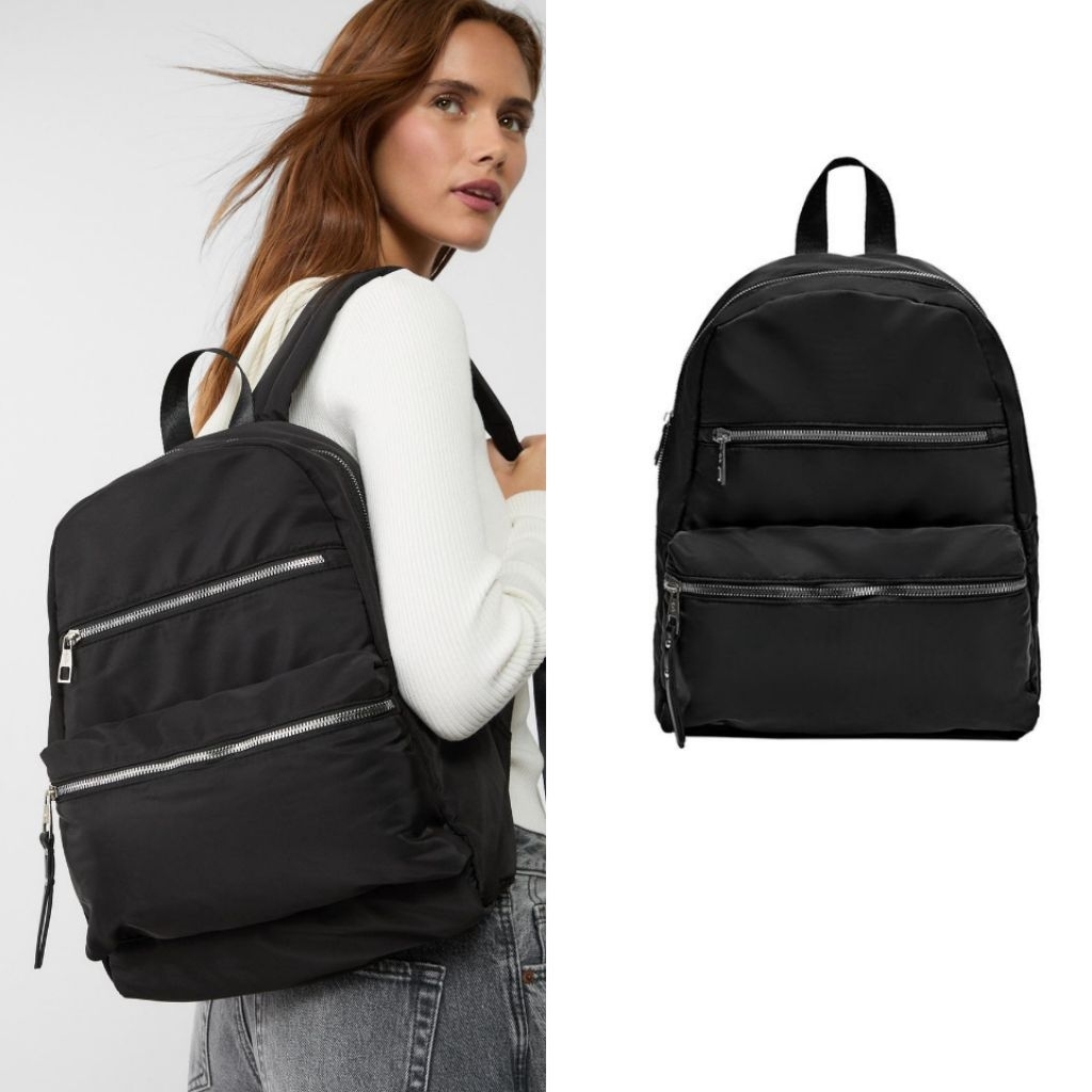 STRADIVARIUS TAS PUNGGUNG MOCHILAS BAG HITAM BARU ASLI ORIGINAL