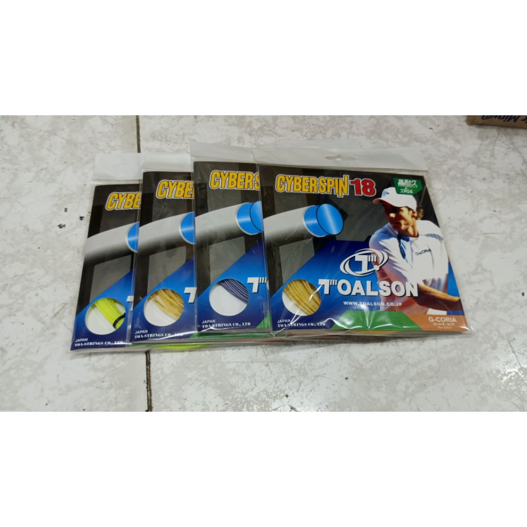 senar raket tenis lapangan toalson cyberspiin 18 original%