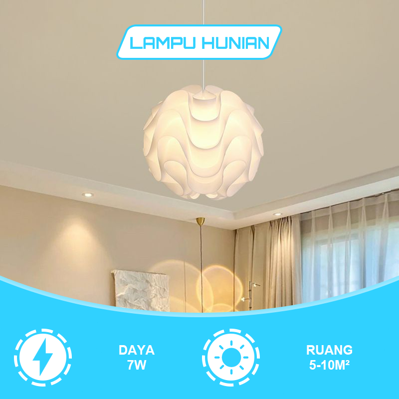 Lampu Gantung Ruang Tamu & Kamar Tidur - Model Sederhana Minimalis, Cocok untuk Dekorasi Rumah dan L