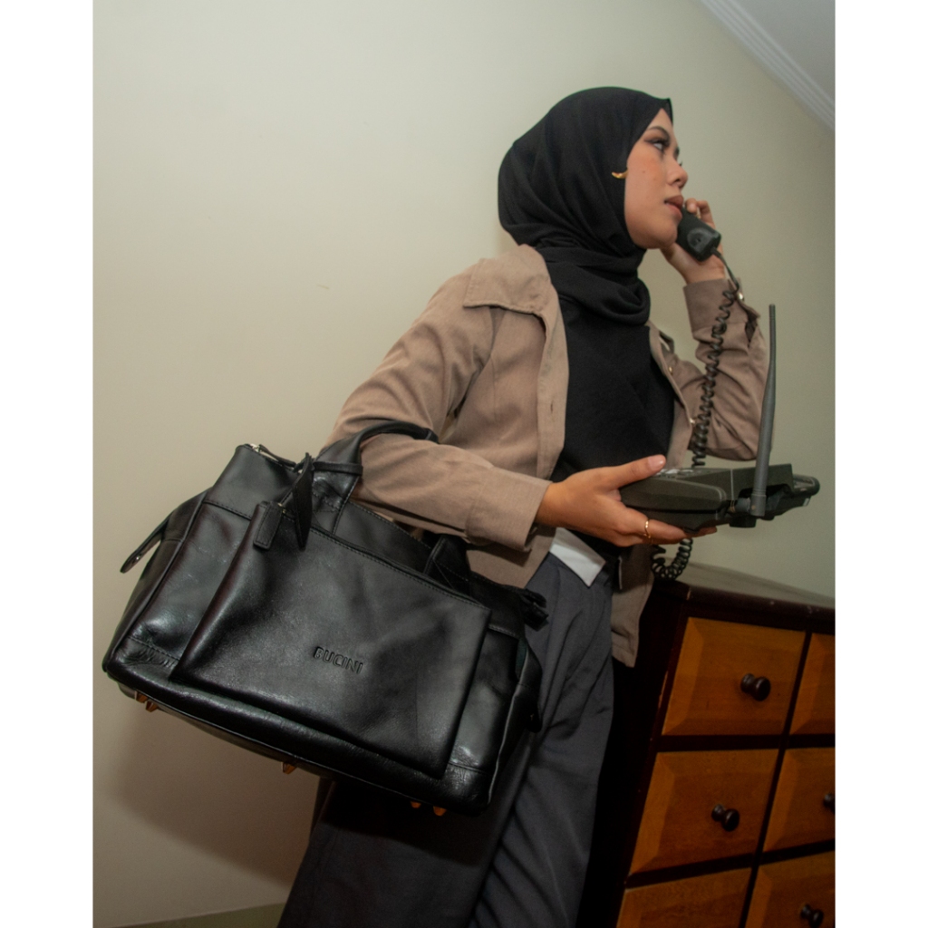 Leather Satchel Bag I Tas Jinjing & Selempang Kulit Wanita BUCINI Kedasih S