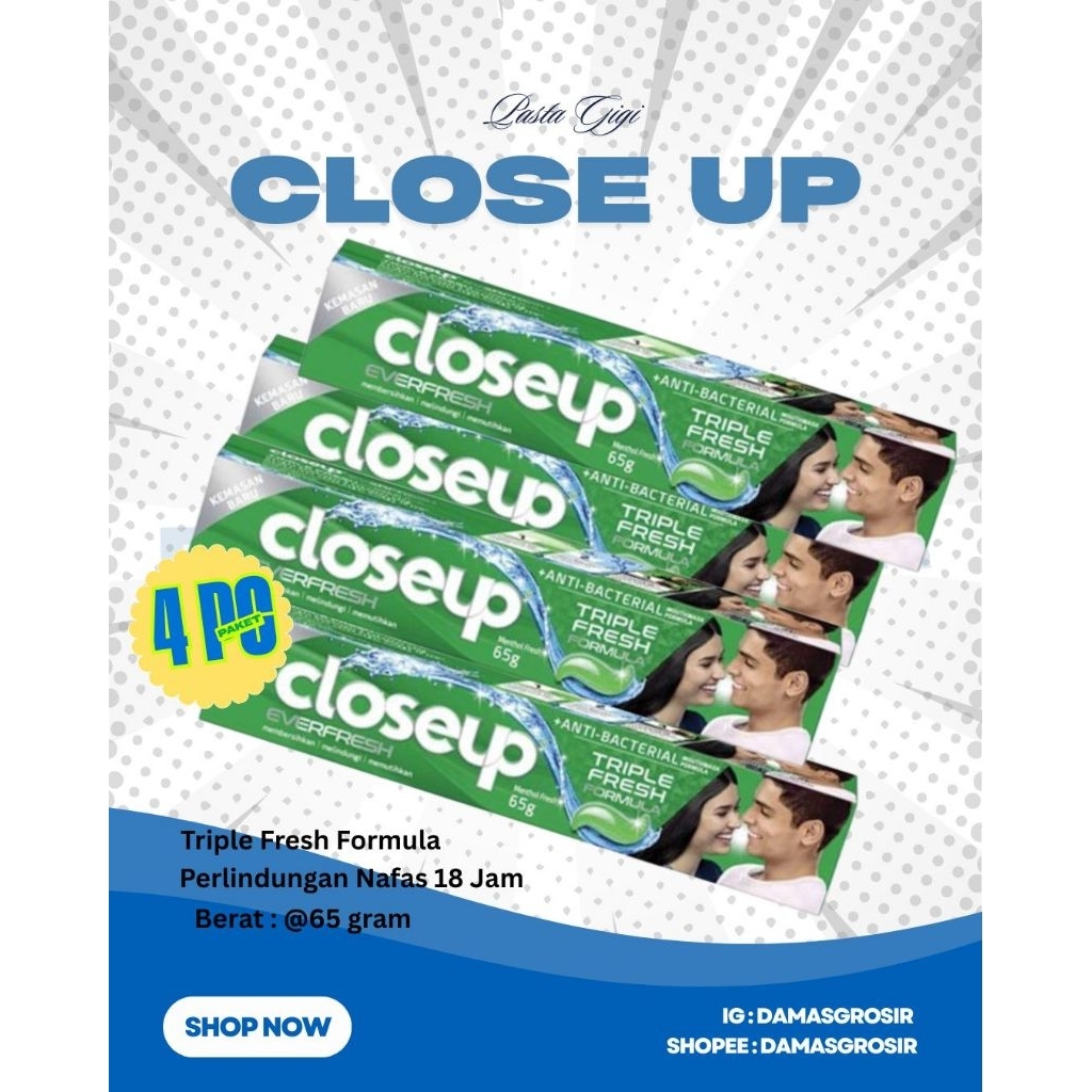 PAKET HEMAT CLOSEUP CLOSE UP PASTA GIGI PERAWATAN MULUT GUSI ODOL DAMAS GROSIR