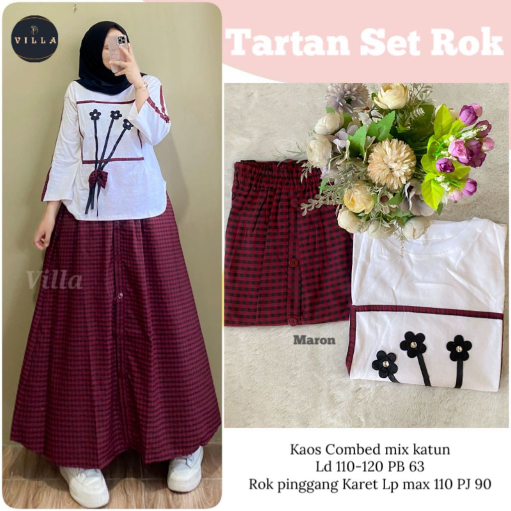 AGISTA TARTAN GLADYS VIVI SET ROK HAYURA ONESET BY VILLA STORE SET ROK KATUN PREMIUM SET ROK TOYOBO 