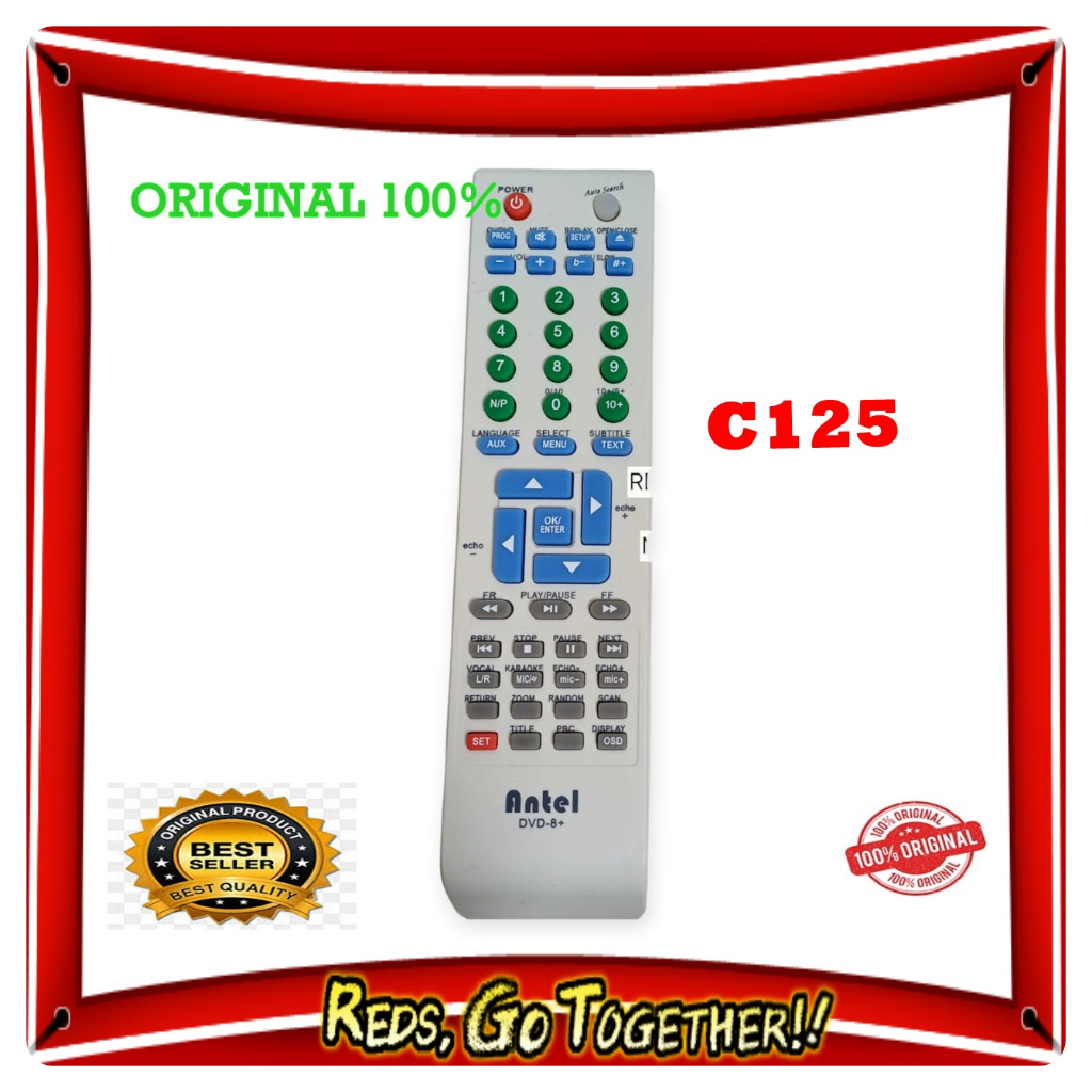 C125 ORI REMOTE DVD ANTEL BERBAGAI MEREK PLAYER DVD MOBILTV PORTABLE TV LCD MP3 CINA  REMOT MULTI UN