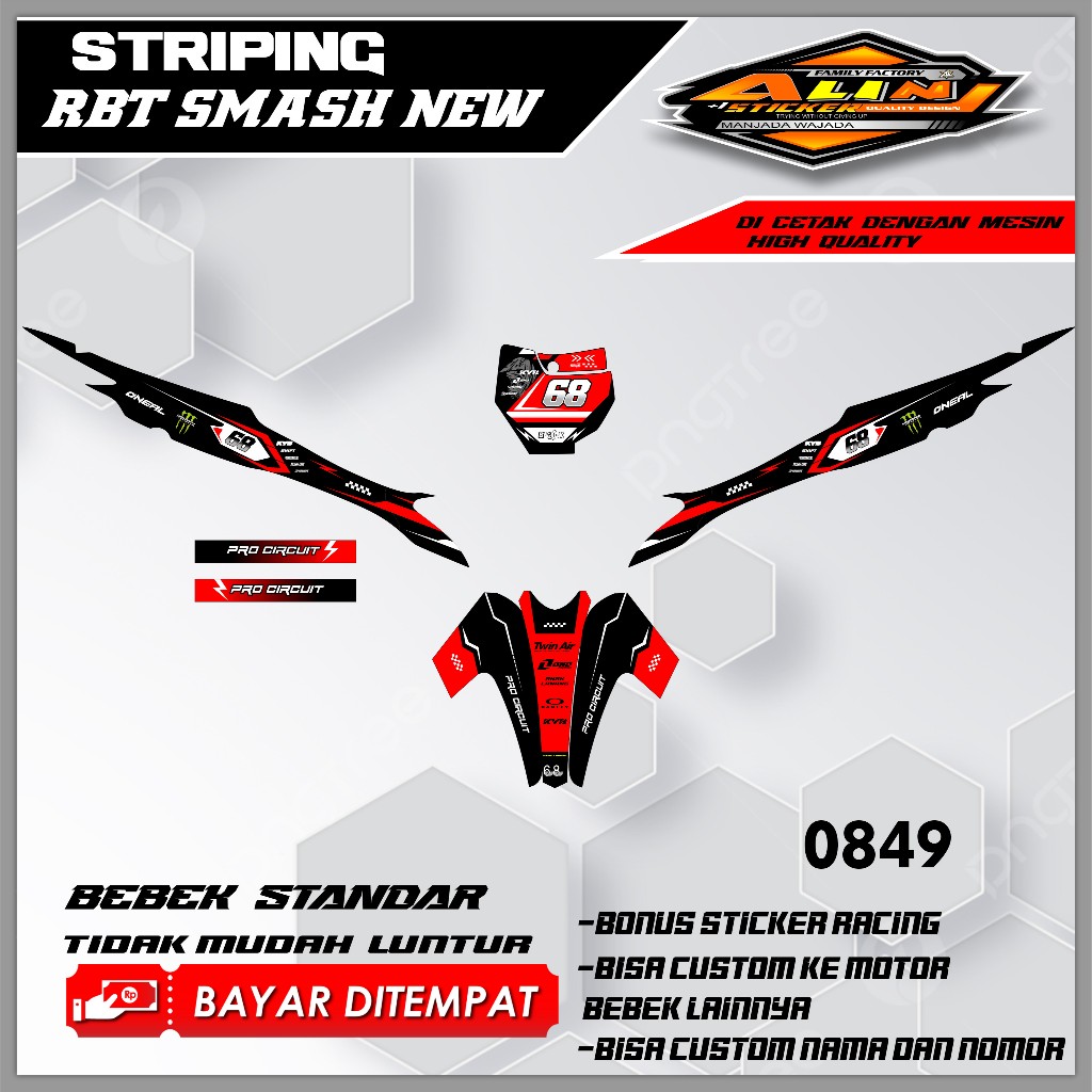 0849 STRIPING  RBT SMASH NEW  - STRIPING VARIASI SMASH  DESAIN RACING
