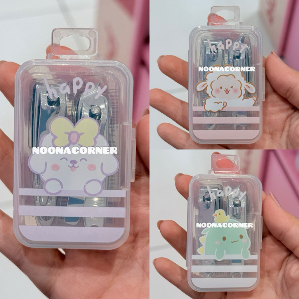 Miniso ‼️ Manicure Set with Storage Case / Gunting Kuku Set Cute Pet Collections (2 pcs) Dinosaurus 