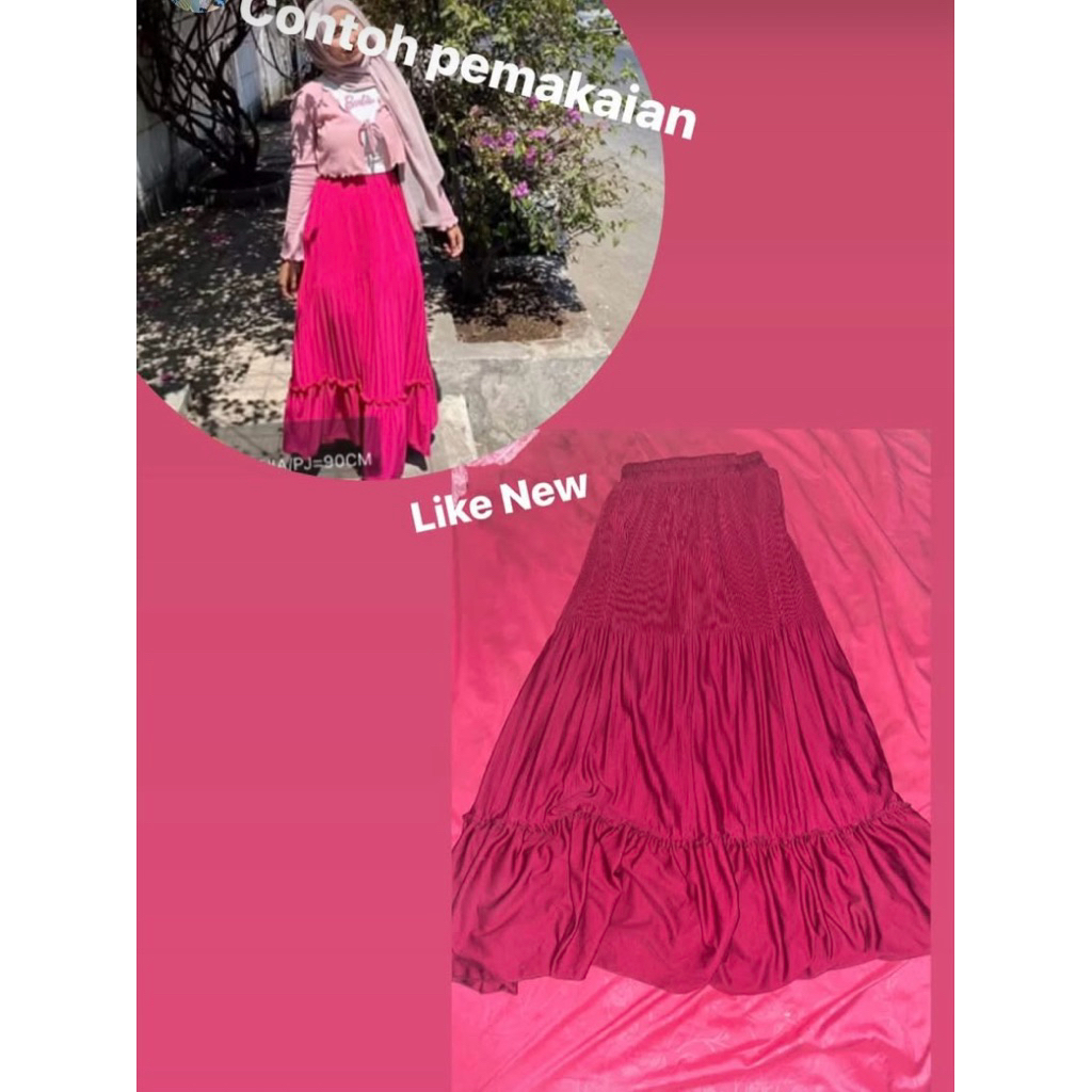 rok panjang pink fanta