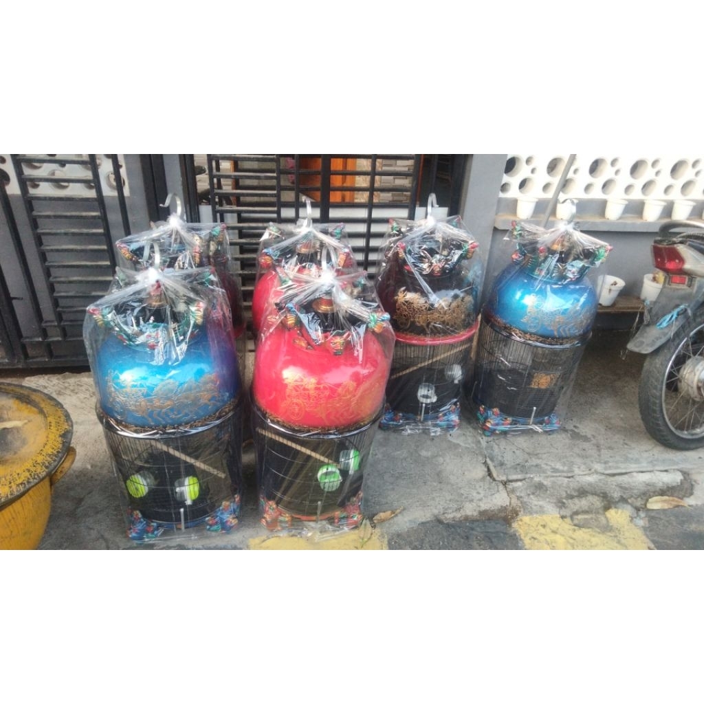sangkar burung perkutut mahkota barong fiber
