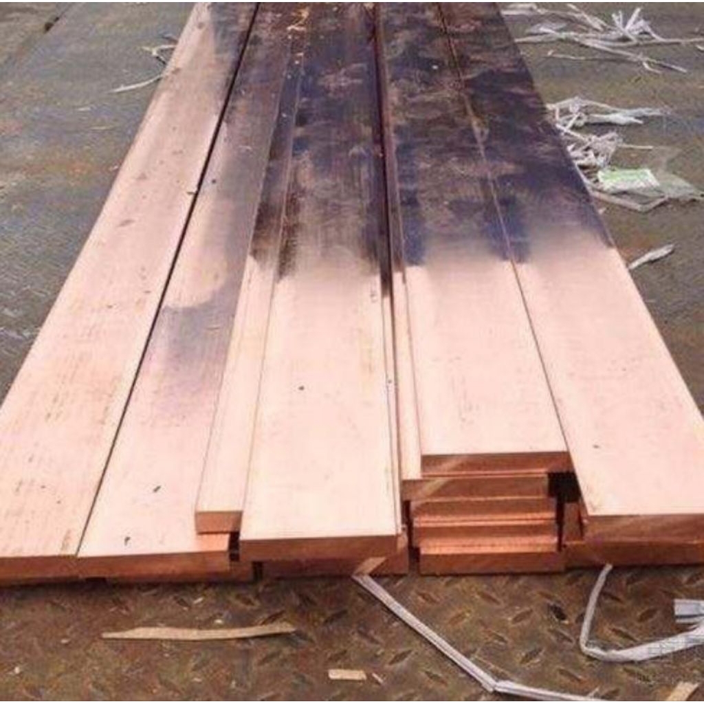 Plat Busbar Tembaga Strip Ukuran 3mm X 20mm X 50mm Busbar Tembaga Murni