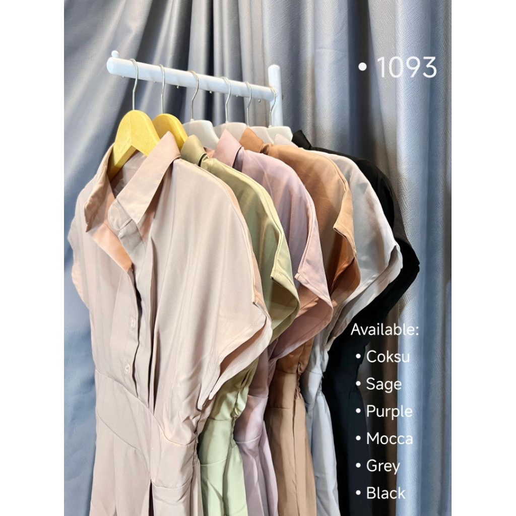 Dress Wanita Lengan Pendek Bahan Chloe Kancing Depan | Dress Midi Elegan Kekinian | ATA 1093