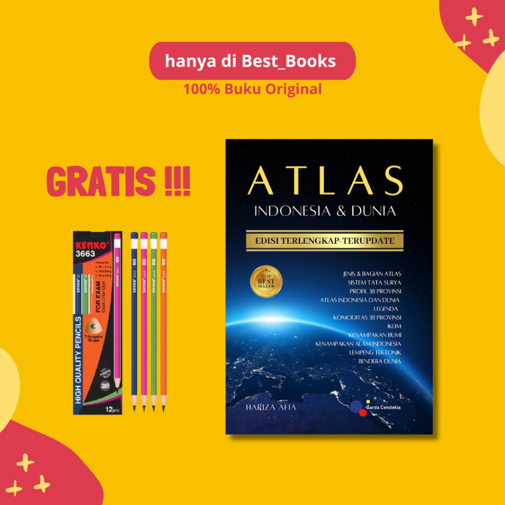 Garda Cendekia - Buku Atlas Indonesia & Dunia Edisi Terlengkap Terupdate - Original
