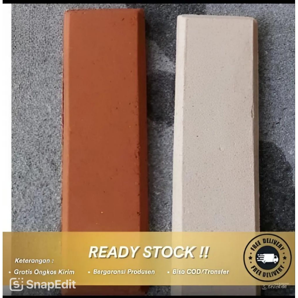 Bata Tempel Beton – premium Warna Abu / Merah / Putih