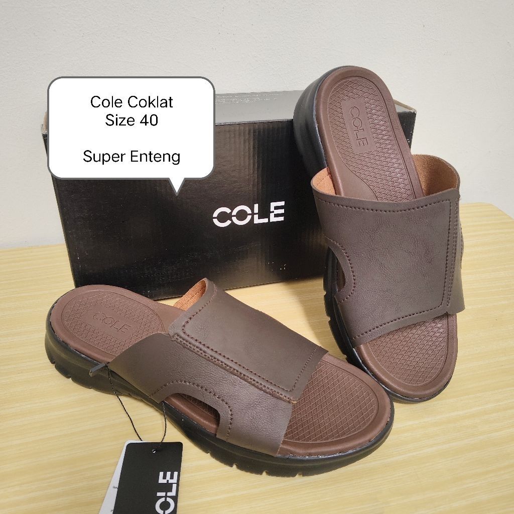 Sandal Pria Branded Original Cole Matahari Coklat Selop