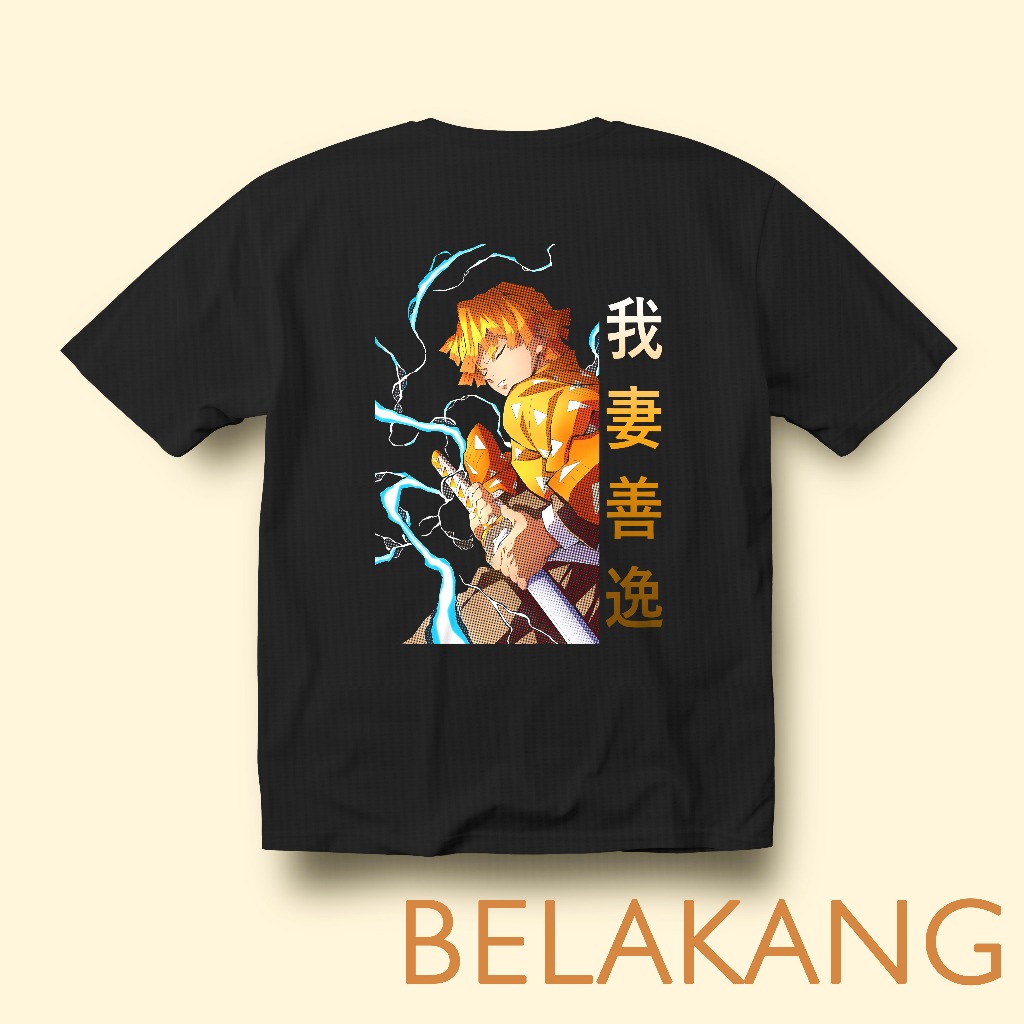 Kaos Anime Demon Slayer Zenitsu Raster Original FatBoB Tshirt