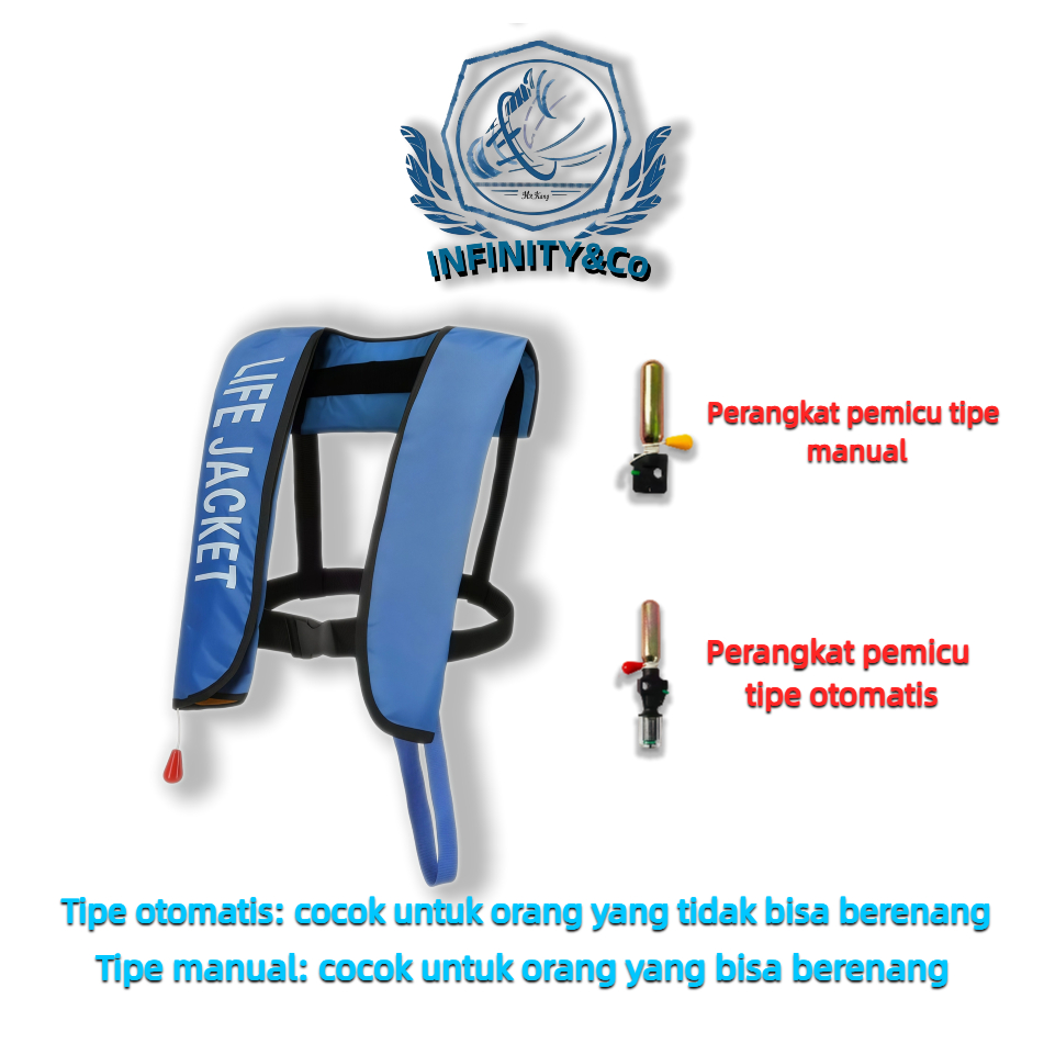 Water safety life jacket, life vest, safety lifebuoy, automatic inflatable life jacket, manual infla