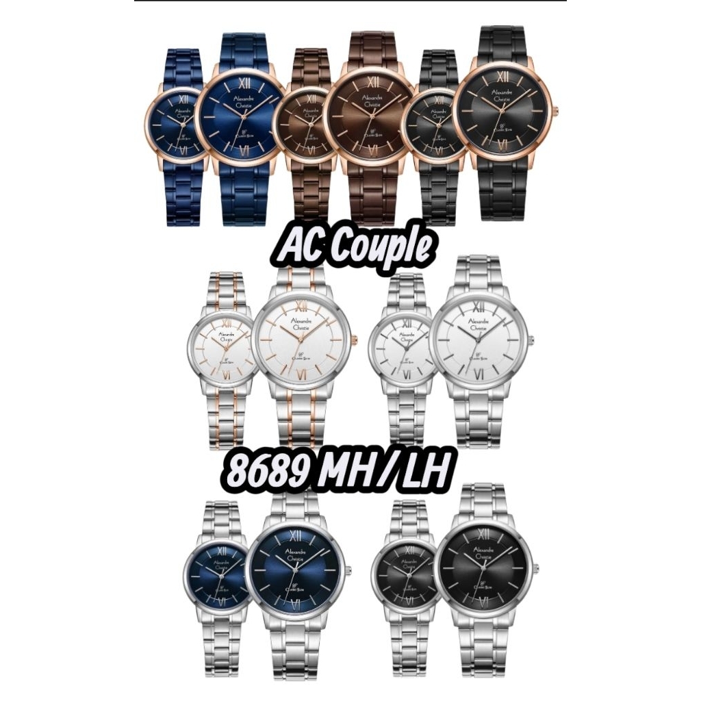 Jam Tangan Couple Alexandre Christie 8689 AC8689 AC Couple Tali Besi / Stainless steel