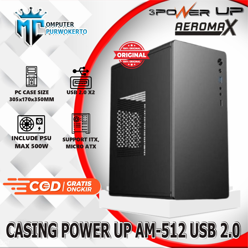 Casing Case PC Standard Micro ATX Include PSU 500W Murah