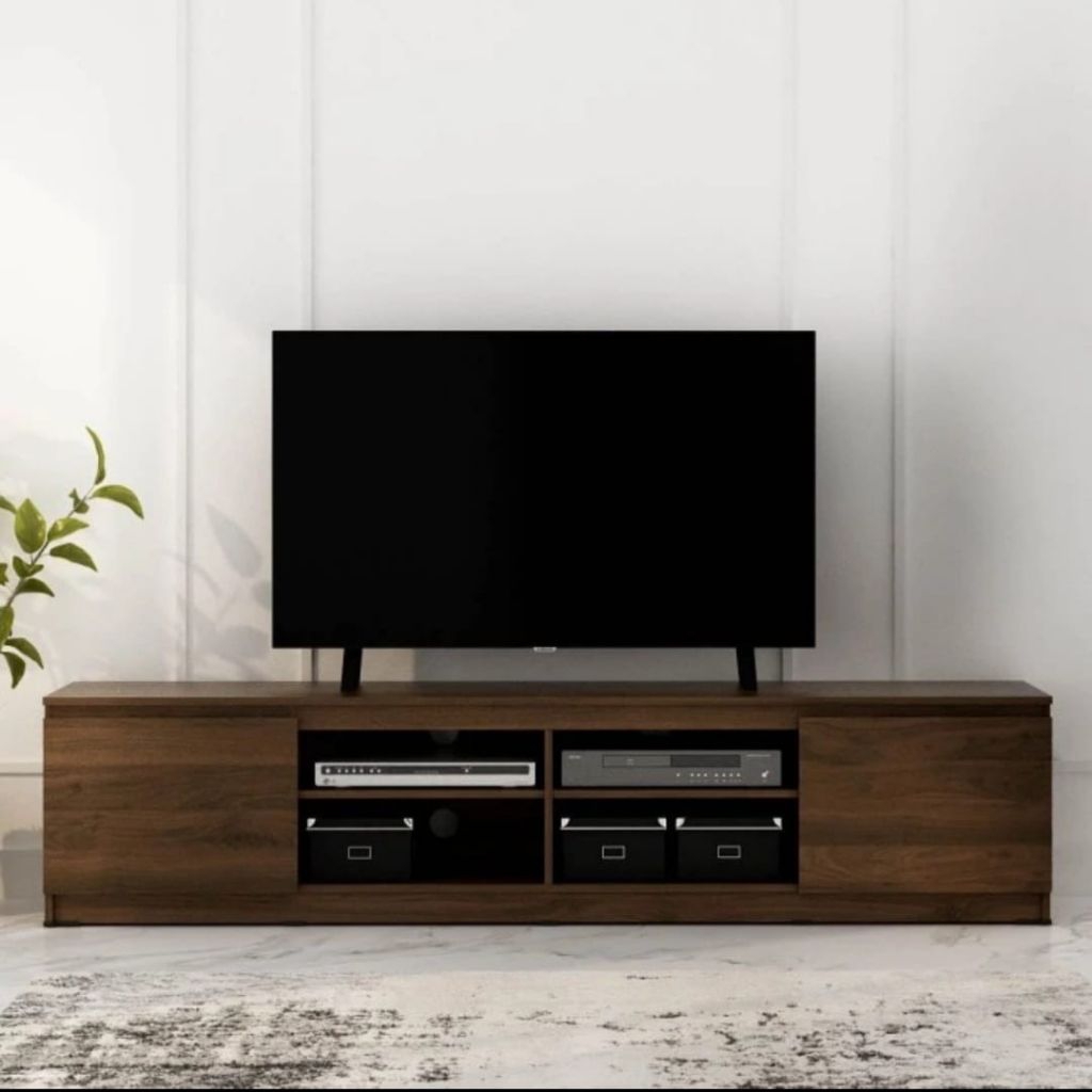 Meja TV HPL Kayu Meja TV Minimalist Motif Kayu Rak TV Kayu