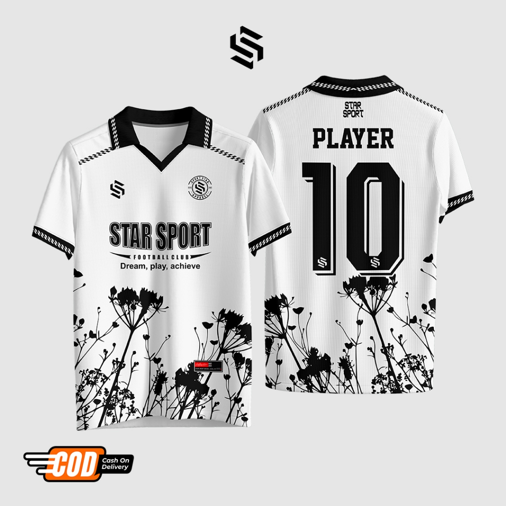 Jersey Terbaru  Futsal dan bola motif bunga / jersey cewek / jersey custom nama+nomor+logo
