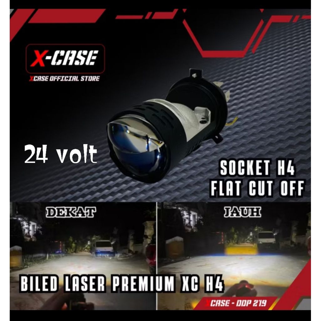 Biled mini proji truk 24 volt soket H4