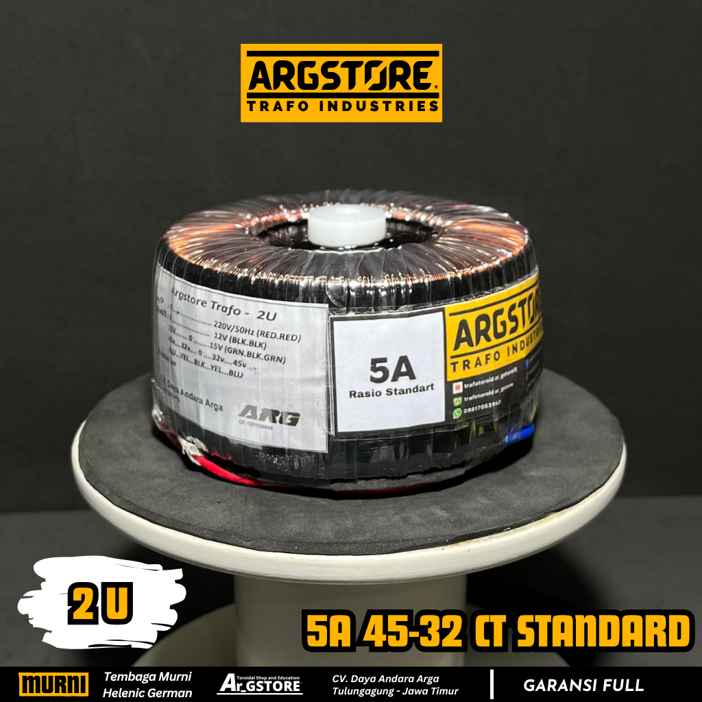 Trafo toroid donat 5A 45V CT Helenic German