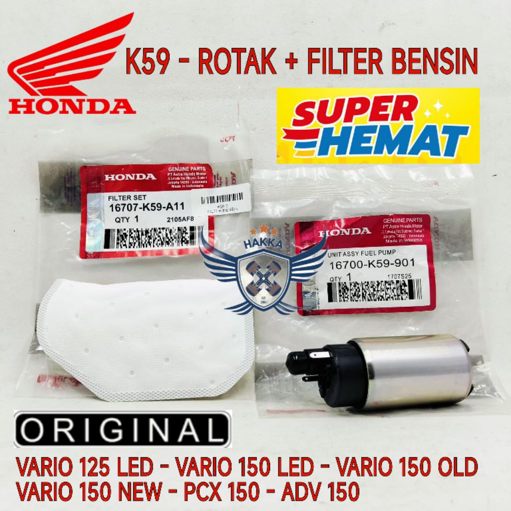K59 ORIGINAL ROTAK + FILTER BENSIN HONDA VARIO 125 LED, ROTAK HONDA VARIO 150 LED, ROTAK HONDA VARIO