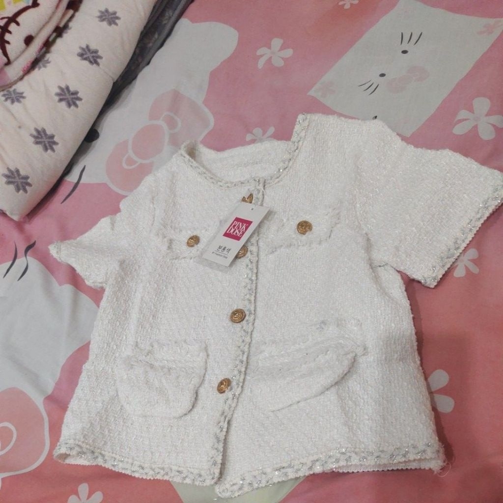PL Atasan Tweed Pink Dose