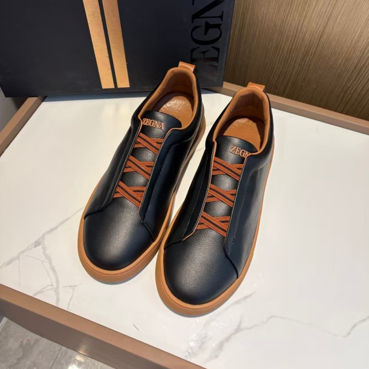 ZEGNA Sepatu olahraga pria baru sepatu olahraga hitam