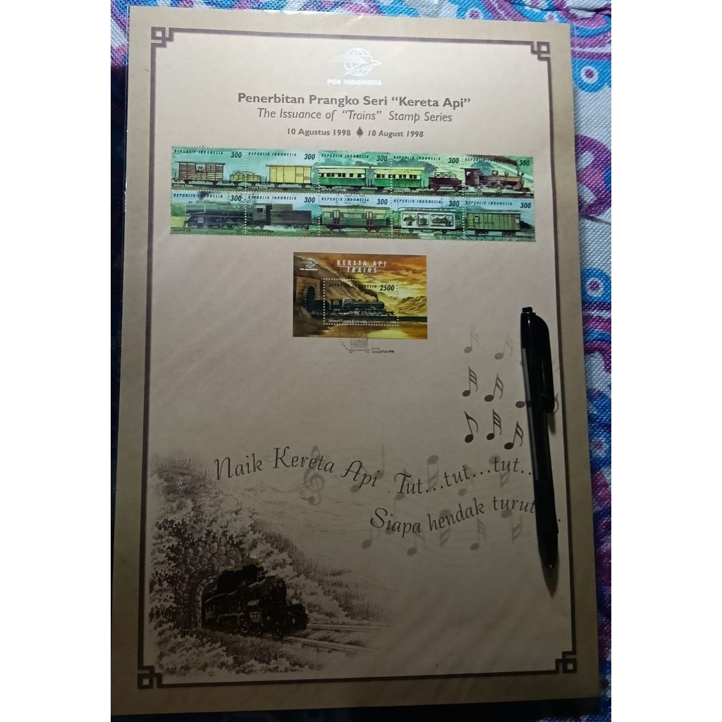 Penerbitan Prangko Lawas Seri Kereta Api Uk 26 x 39 Cm Logo Kereta Api Langka